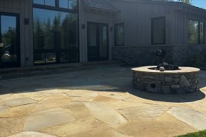 outdoor patio and firepit stonework