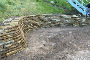 custom outdoor stone retaining wall