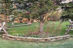 outdoor garden stone installation