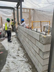 wall cinderblock construction